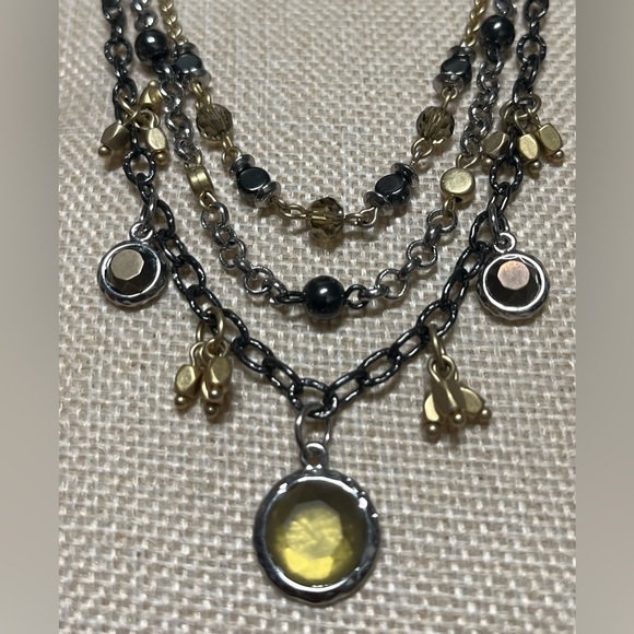 Lia Sophia Jewelry - Lia Sophia  Multi  Layered Necklace with Gold and Silver Accents like new